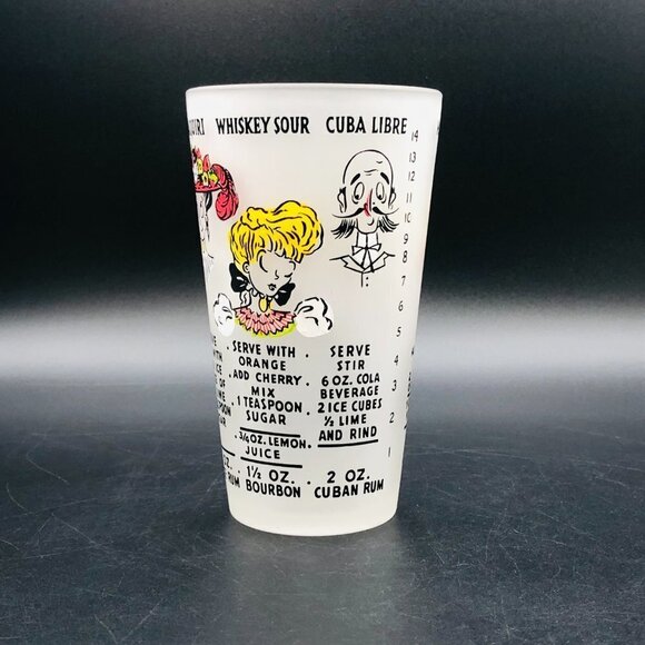 Gay Fad Nineties Family Portraits Frosted Mixing Cocktail Shaker Vintage Barware - Picture 2 of 10